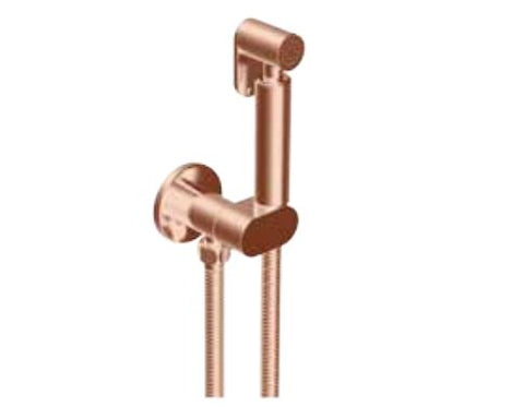 Gold Bidet Douche Shower Kit with Wall Bracket and 1 Meter Hose - Finish Rose Gold