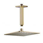 brushed brass ceiling shower arm and head