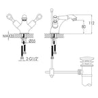 mono basin taps technical drawings - tapron