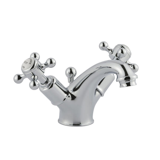Two crosshead handle basin mixer tap with shinny chrome finish 1800