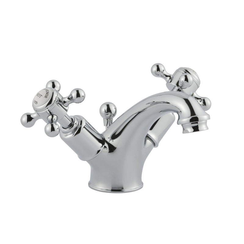 Two crosshead handle basin mixer tap with shinny chrome finish
