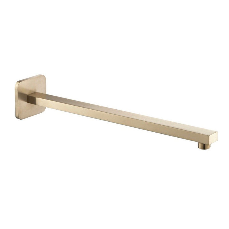 HIX Gold Wall Mounted Shower Arm 390mm - Brushed Brass Finish-Tapron