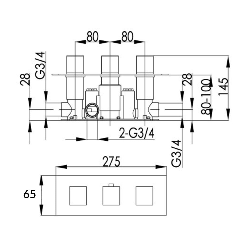 Twin Concealed Shower Valve tapron
