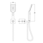 brushed gold shower kit with handset technical drawing-tapron