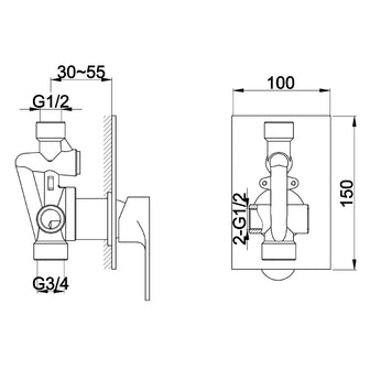 Manual Single Lever 1 Outlet Shower Mixer Valve Secondary image
