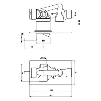 Single-Lever Manual Concealed Shower Valve- Chrome Secondary image