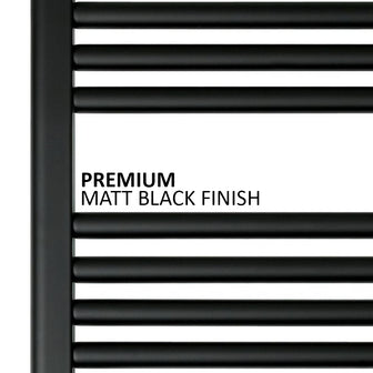 Matt Black Heated Towel Rail - 1200 x 600mm Secondary image