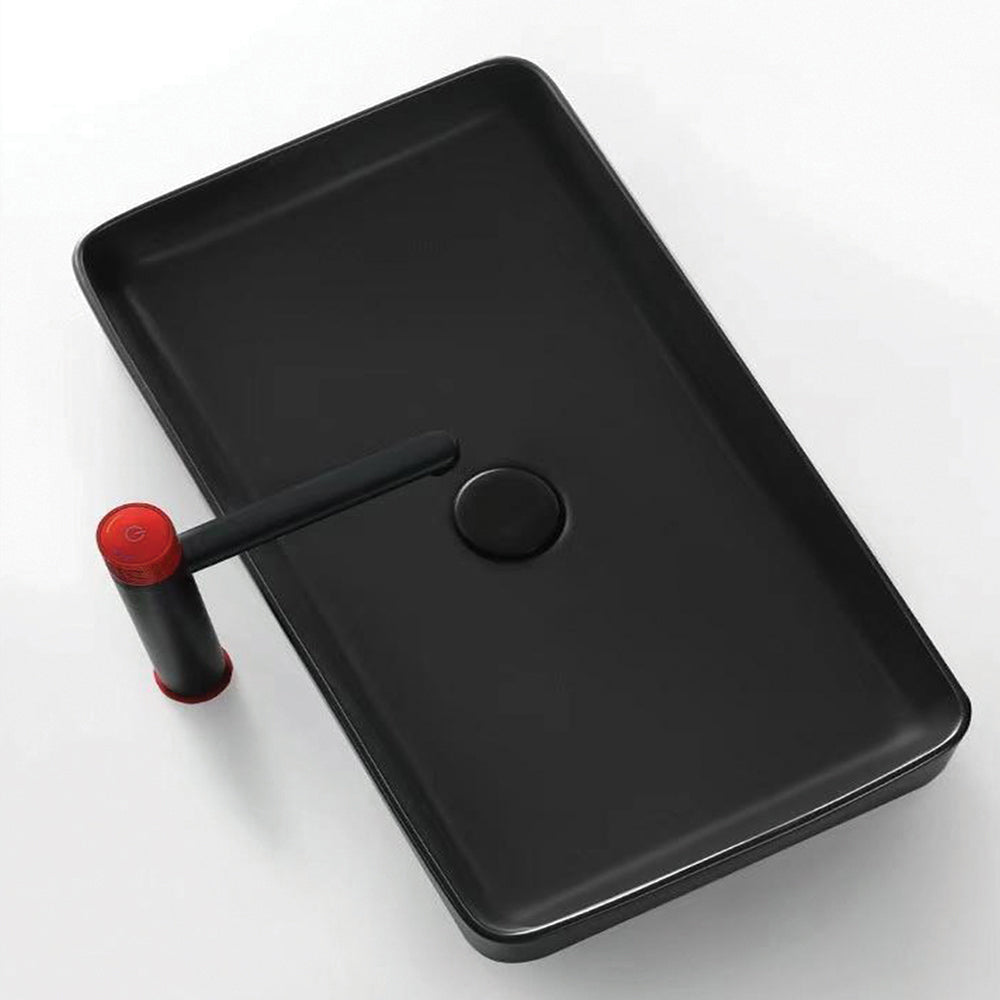 Matt Black Countertop Basin | Rectangular Countertop Sink | Tapron UK