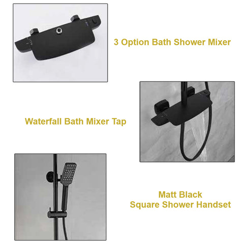 waterfall bath shower mixer kit