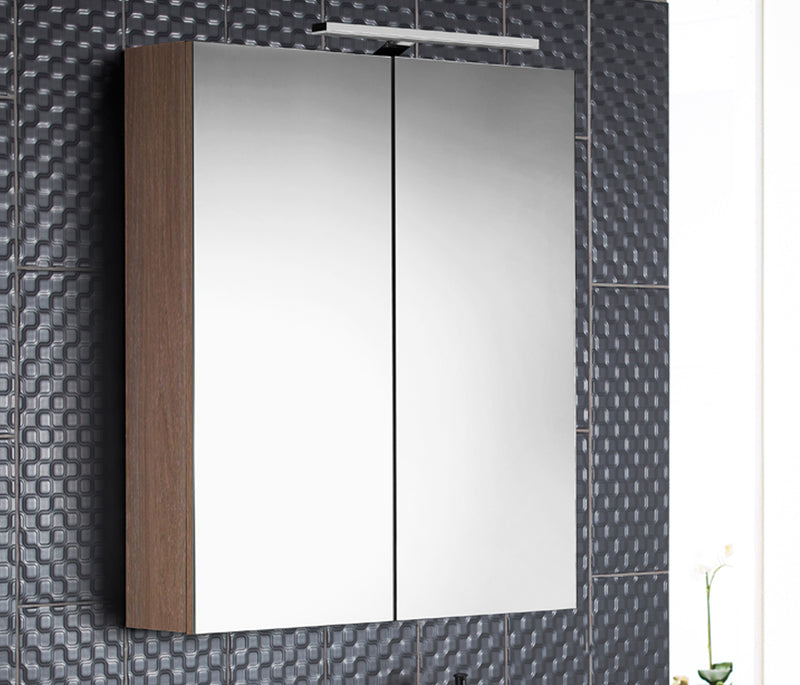 Mirror Cabinet with Light and Shaver Socket - 600x700mm