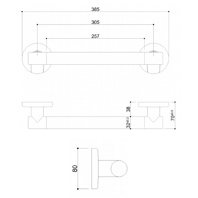 sand grab rails for bathrooms technical drawing-tapron