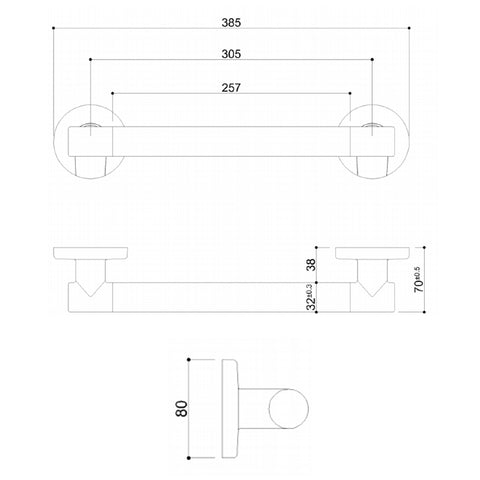 sand grab rails for bathrooms technical drawing-tapron