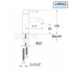 Single Lever Basin Tap Chrome Dimensions 