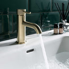 Gold basin mixer taps