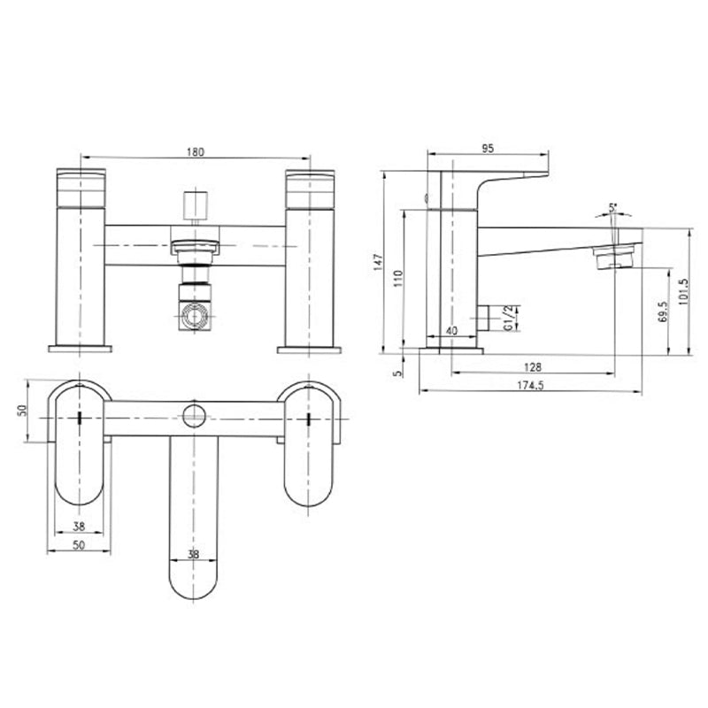 shop bath shower mixer tap tapron technical drawing
