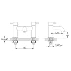 bath filler tap technical drawing-tapron