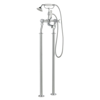 Traditional Freestanding Bath Shower Mixer with Shower Kit - Chrome Main image