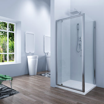 Silver Pivot Shower Door Enclosure - 1850mm - 800mm - 6mm Secondary image