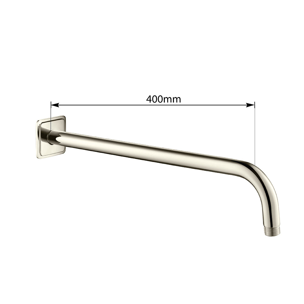 brushed nickel wall mounted shower arm 400mm