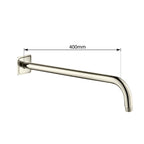brushed nickel wall mounted shower arm 400mm