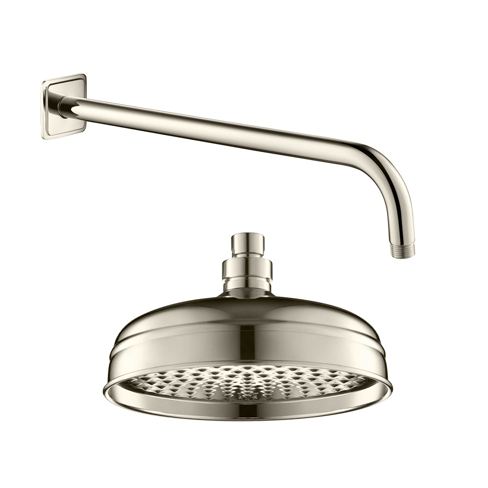brushed nickel shower head and arm set - Tapron