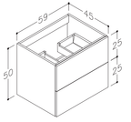 Aqua Durable 2 Drawers Wall-Mounted Vanity[TRRAD60GA]