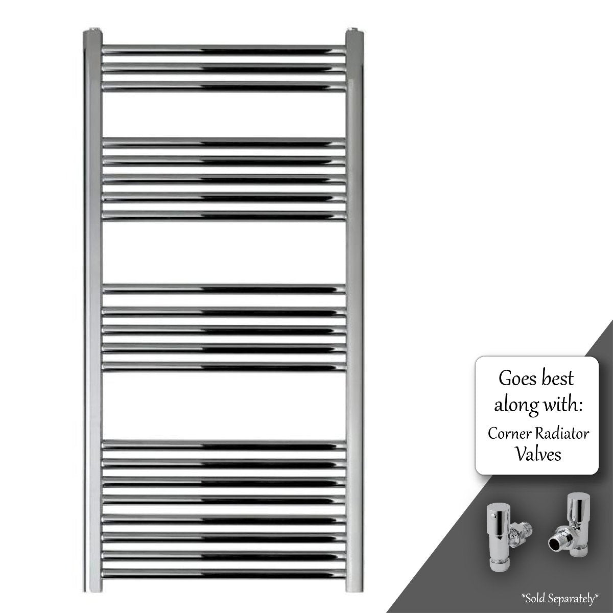 Chrome Heated Towel Rail - 1200 X 600mm Secondary image