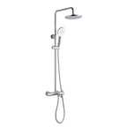 Chrome exposed thermostatic shower with fix head and shower handle 