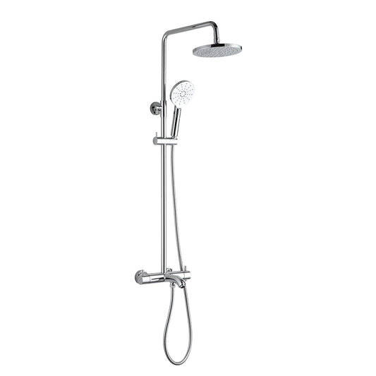 Thermostatic Shower 3 Outlet Adjustable Riser with Hand Shower and Bath Spout and Overhead Shower