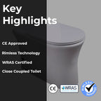 back to wall close coupled wc technical drawing-tapron