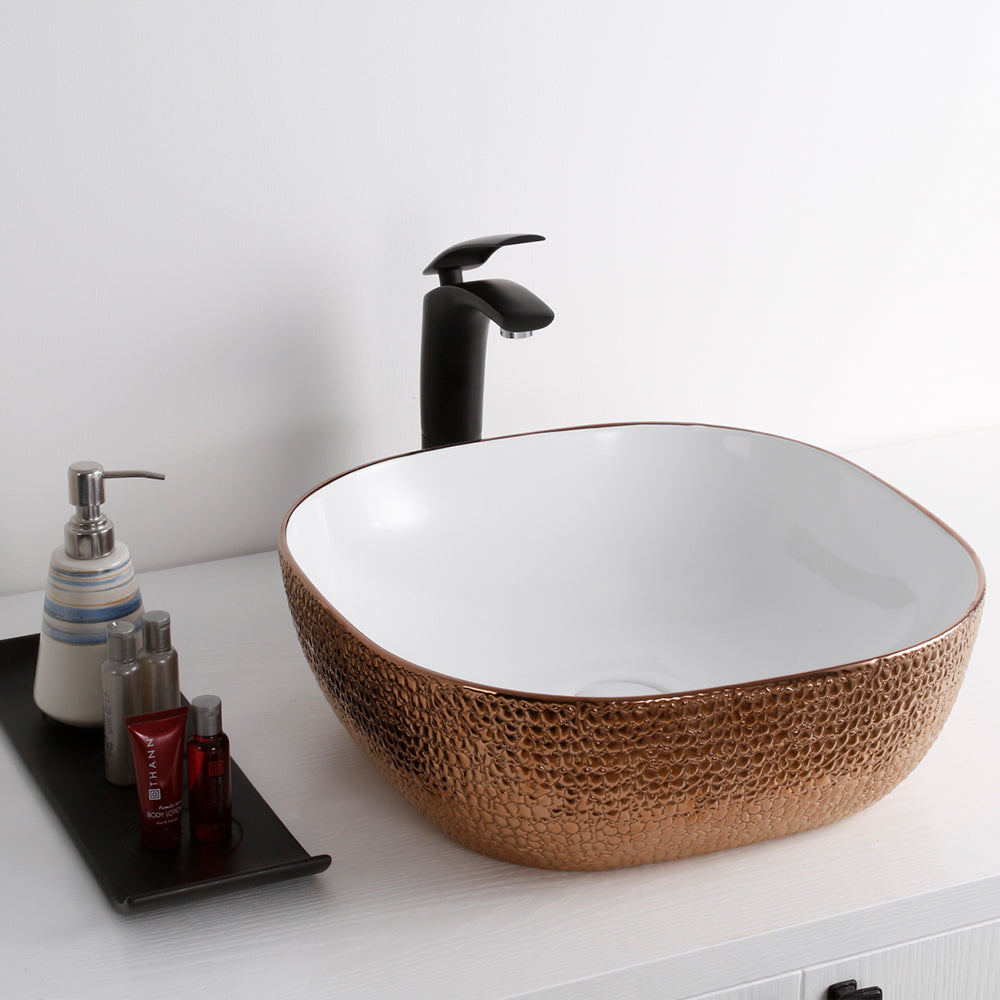 rose gold bathroom sink - Tapron