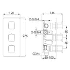 thermostatic valve for showers control valve technical drawing-tapron