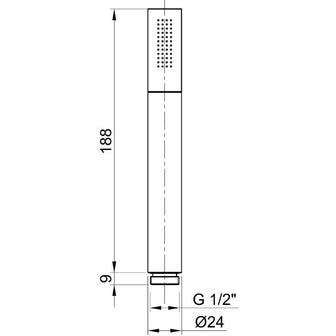 Slim Modern Black Handheld Shower- Stainless Steel Secondary image