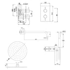 shower riser rail Technical Drawing
