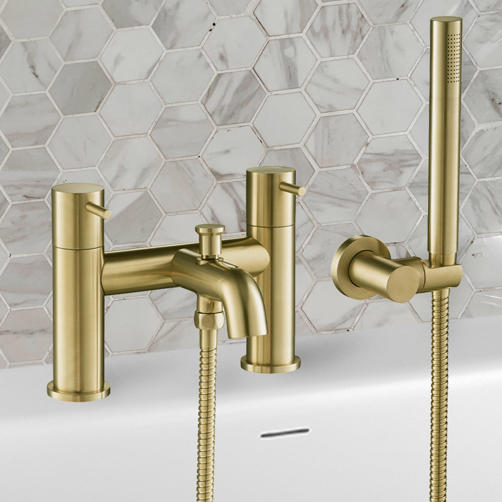 brushed brass shower kit-tapron 