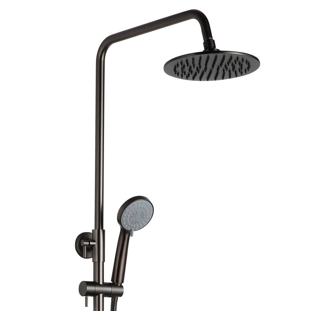 Shower Riser Kit Black 2 Outlet Shower Set | Brushed Black Rigid Riser Kit