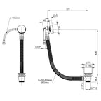 stainless steel bath filler with click clack waste technical waste-tapron