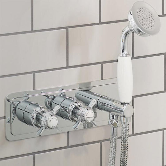 Thermostatic Concealed 2 Outlet Valve and Handset -Tapron 1000