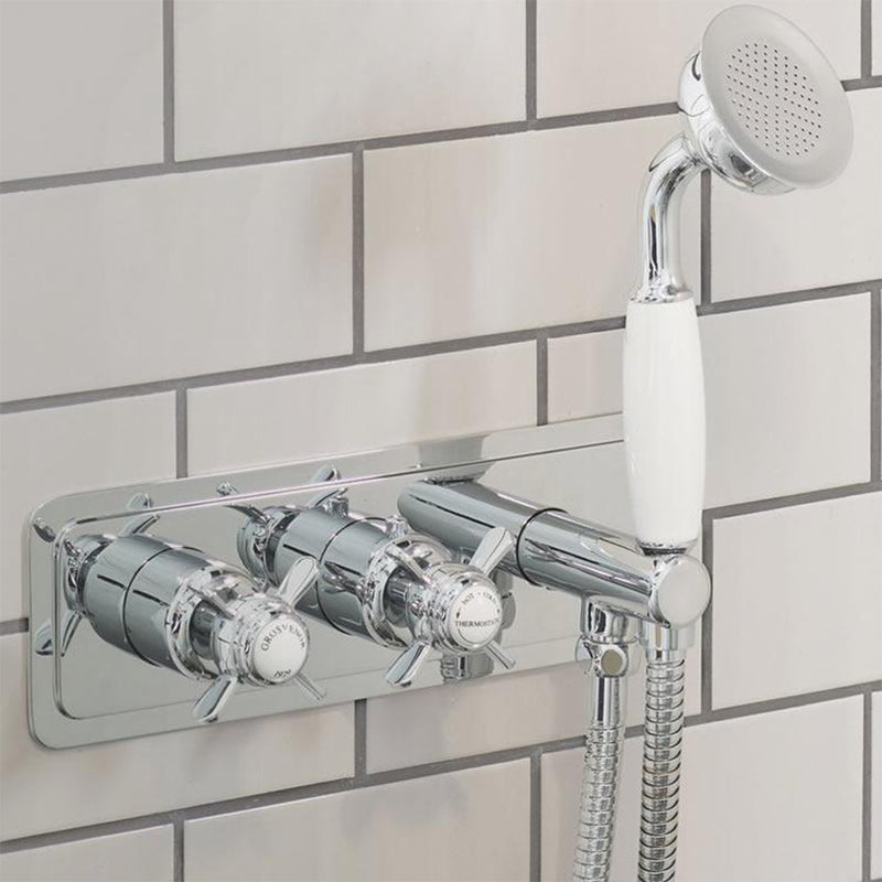 Thermostatic Concealed 2 Outlet Valve and Handset -Tapron