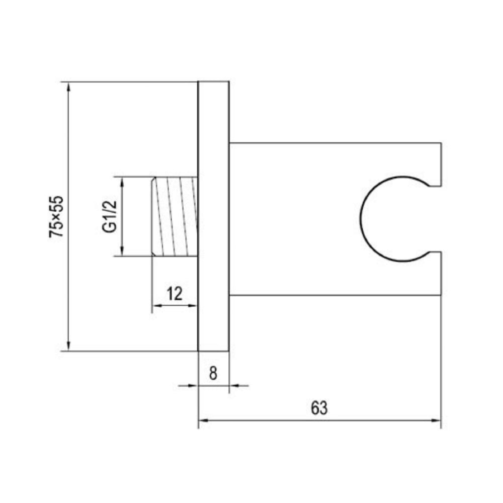 Chrome Square Hand Shower Holder Secondary image