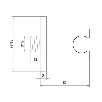 Chrome Square Hand Shower Holder Secondary image