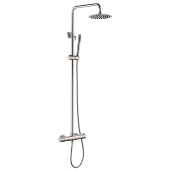Exposed Thermostatic Shower with Adjustable Riser and Handshower - Stainless Steel Secondary image