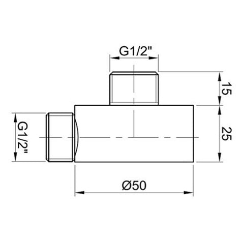 Shower wall outlet Technical Drawing-Tapron