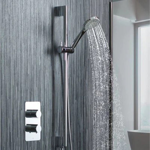 Shower Rail with Integrated Wall Outlet, Hose and Multi-Function Hand Shower