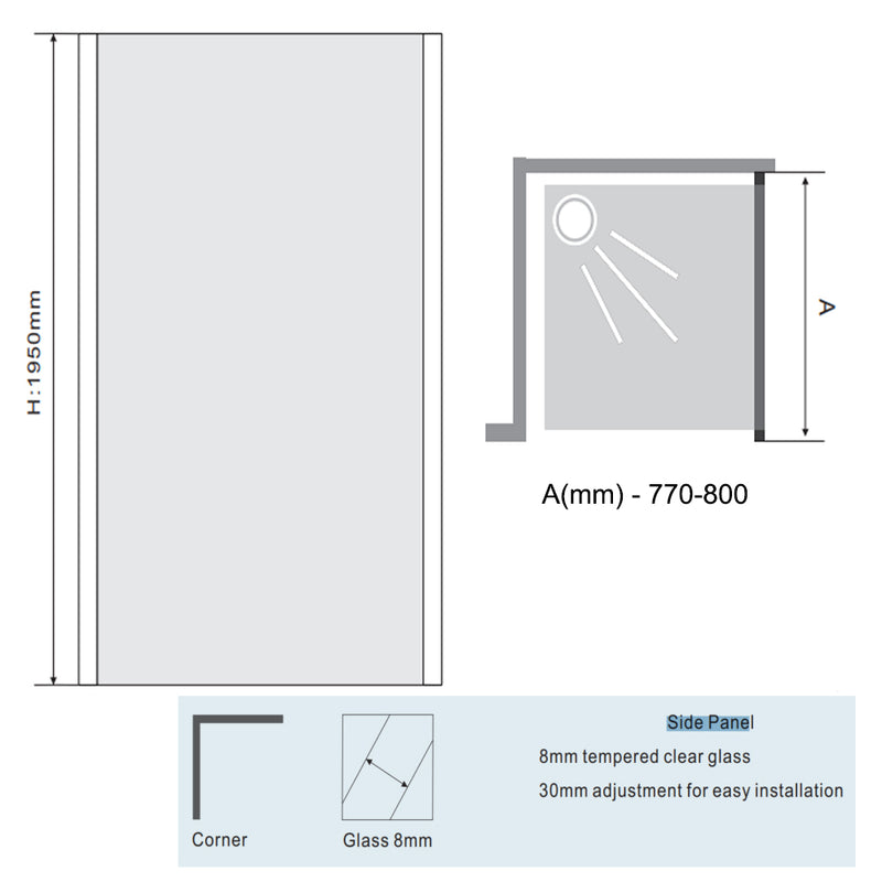 shower enclosure side panel - tapron