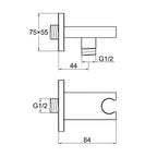 square shower elbow technical drawing