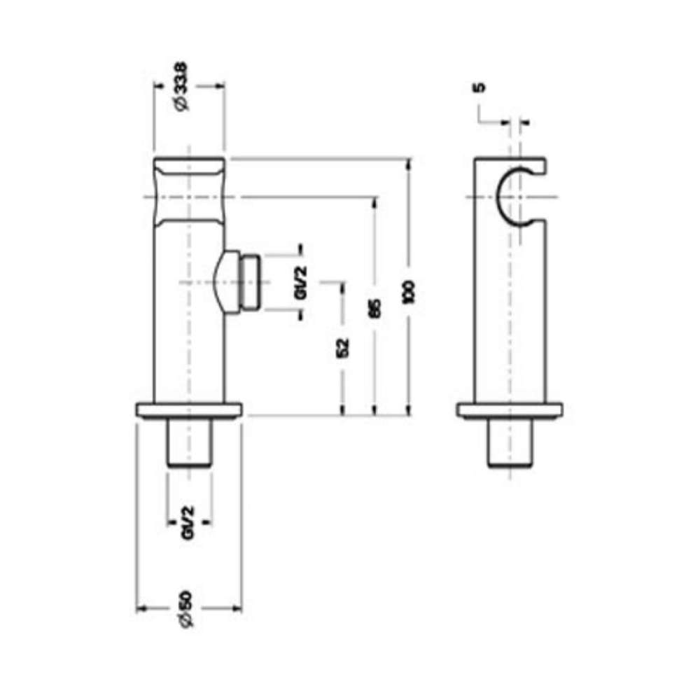 Elbow with Water Outlet - Chrome Secondary image