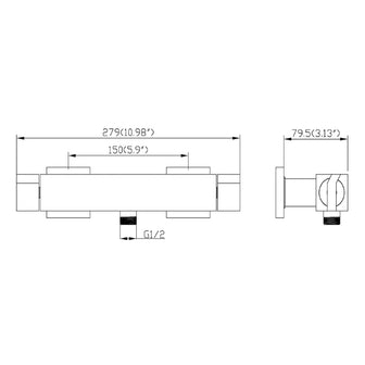 Wall Mounted Thermostatic Bar Shower Mixer Valve Secondary image