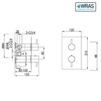 vertical thermostatic shower valve