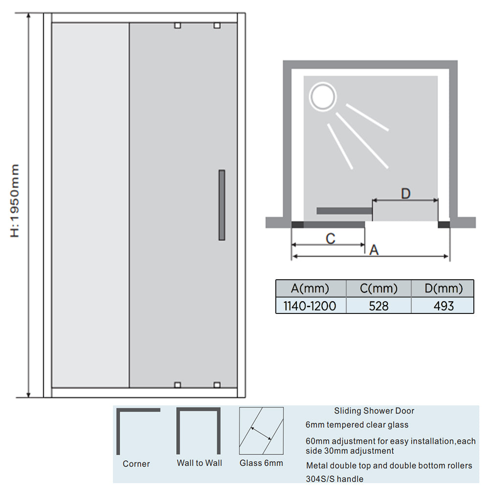 single sliding door shower enclosure - tapron
